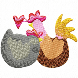 Chickens And Roosters Embroidery Design 8